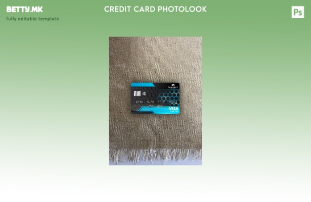 Модерен стил на предниот шаблон за фотографска картичка со потпис на банката на 